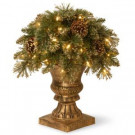 National Tree Company 1.7 ft. Glittery Gold Pine Porch Artificial Bush with Clear Lights-GGP1-309-18P 300120626