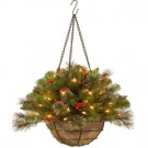 National Tree Company 20 in. Crestwood Spruce Hanging Basket with Battery Operated Warm White LED Lights-CW7-300-20H-B1 300487215