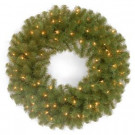 National Tree Company 24 in. North Valley Spruce Artificial Wreath with Clear Lights-NRV7-300-24W-1 300182936
