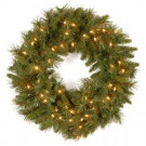 National Tree Company 24 in. Tiffany Fir Artificial Wreath with Clear Lights-TF-24WLO-1 300182947