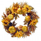 National Tree Company 30 in. Wreath with Pumpkins and Sunflowers-RAHV-15425W30 207123489