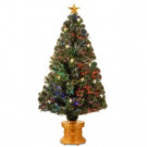 National Tree Company 4 ft. Fiber Optic Fireworks Artificial Christmas Tree with Gold Lanterns-SZLX7-111L-48 300496229