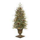 National Tree Company 4.5 ft. Feel-Real Alaskan Spruce Potted Artificial Christmas Tree with Pinecones and 100 Clear Lights-PEFA1-309-45 205080009
