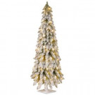 National Tree Company 6 ft. Artificial Christmas Snowy Downswept Forestree with Clear Lights-FTDF1-60ALO 300443178