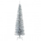 National Tree Company 6.5 ft. Decorator’s Slim Silver Tinsel Artificial Christmas Tree-DEC7-501-65-H 300487976