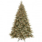 National Tree Company 7-1/2 Feel Real Frosted Artic Spruce Hinged Artificial Christmas Tree with Cones and 750 Clear Lights-PEFA1-307-75 207183257