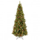 National Tree Company 7-1/2 ft. Feel Real Colonial Slim Hinged Artificial Christmas Tree with 400 Clear Lights-PECO4-300-75 207183238