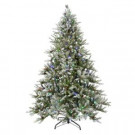 National Tree Company 7.5 ft. LED Pre-Lit Snowy Pine Artificial Christmas Tree with Pine Cones and Multi-Color Lights-SR1-314LV-75S 202873168