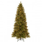 National Tree Company 9 ft. Feel Real Down Swept Douglas Slim Fir Hinged Artificial Christmas Tree with 800 Clear Lights-PEDD1-323-90 207183244