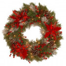National Tree Company Decorative Collection Tartan Plaid 24 in. Artificial Wreath with Battery Operated Warm White LED Lights-DC13-147-24WB-1 300182759