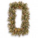 National Tree Company Glittery Bristle Pine 36 in. Artificial Wreath with Battery Operated Warm White LED Lights-GB3-311-36WBS 300182868