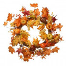 National Tree Company Harvest Accessories 24 in. Artificial Wreath with Maples and Pumpkins-RAHV-W060202A 207123486