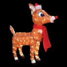 Rudolph 36 in. LED 3D Pre-Lit Yard Art with Santa Hat-90310_THD 206980899