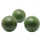 Zest Candle 3 in. Hunter Green Ball Candles (6-Box)-CBZ-022 203362771